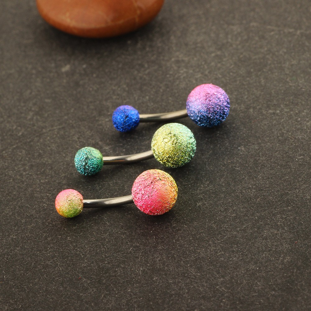 Mixed Color Acrylic Belly Button Ring - Green Grinding Yarn Belly Navel Jewelry - Image 3