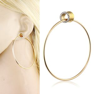Stainless Steel Gold Circle Ear Plug 16mm Ear Expansion Piercing Jewelry