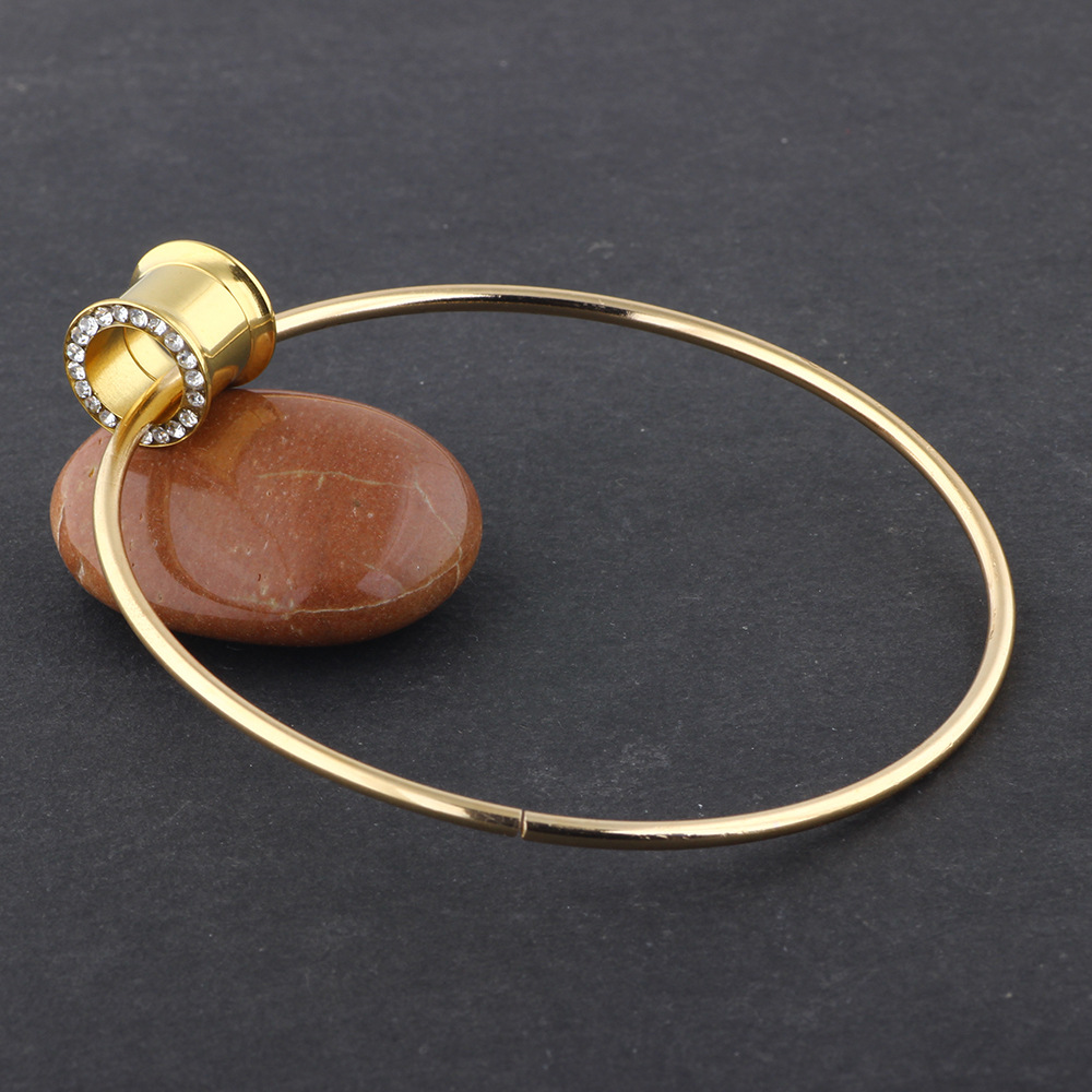 Stainless Steel Gold Circle Ear Plug 16mm Ear Expansion Piercing Jewelry - Image 3