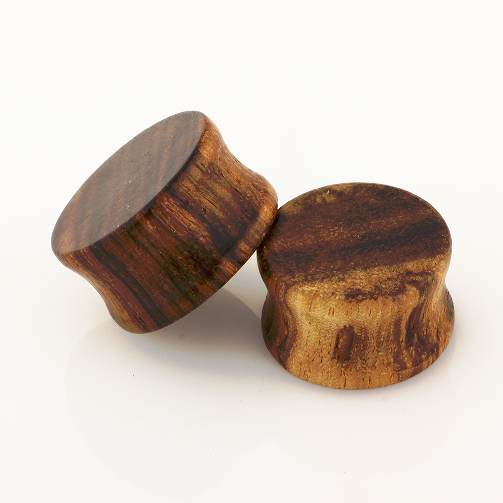 Wood Geometric Ear Expander 20mm Plug Tunnels for Stretched Ear Piercing Jewelry - Image 2
