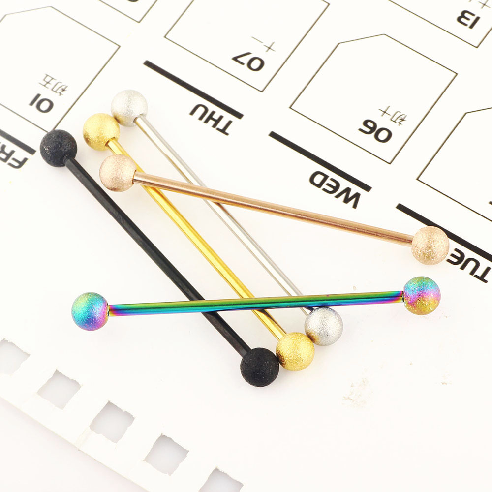 Geometric Stainless Steel Single Rod Ear Bone Nail Long Rod Industrial Ear Nail Piercing Long Ear Nail Sale - Image 4