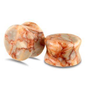 Heart Stone Ear Expander 16mm Natural Stone Ear Plug for Gauged Ears