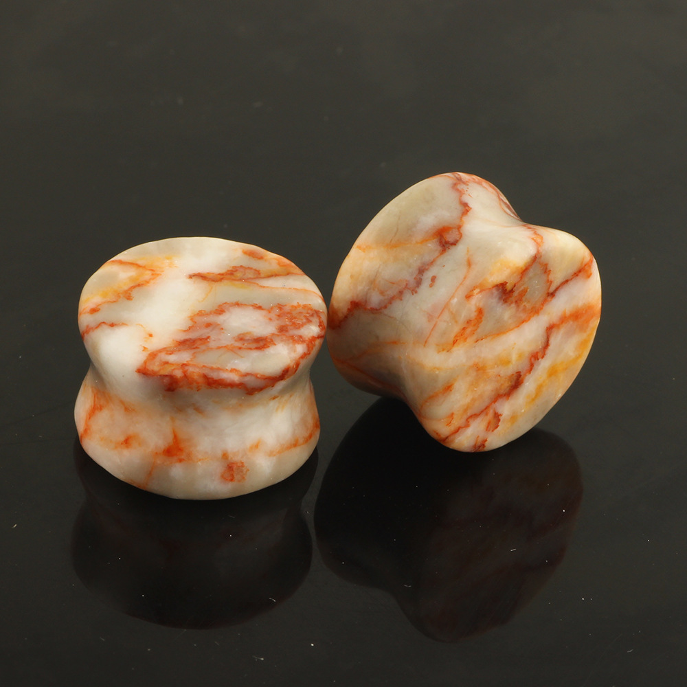Heart Stone Ear Expander 16mm Natural Stone Ear Plug for Gauged Ears - Image 5