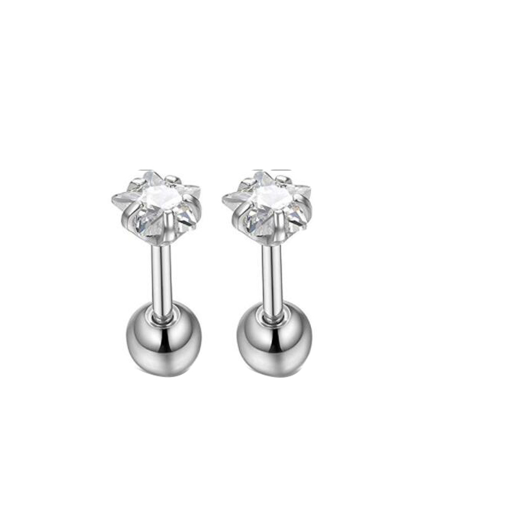 Stainless Steel Lip Nails, Zircon Earrings, Ear Bone Nails - Popular Piercing Jewelry Set - Image 2