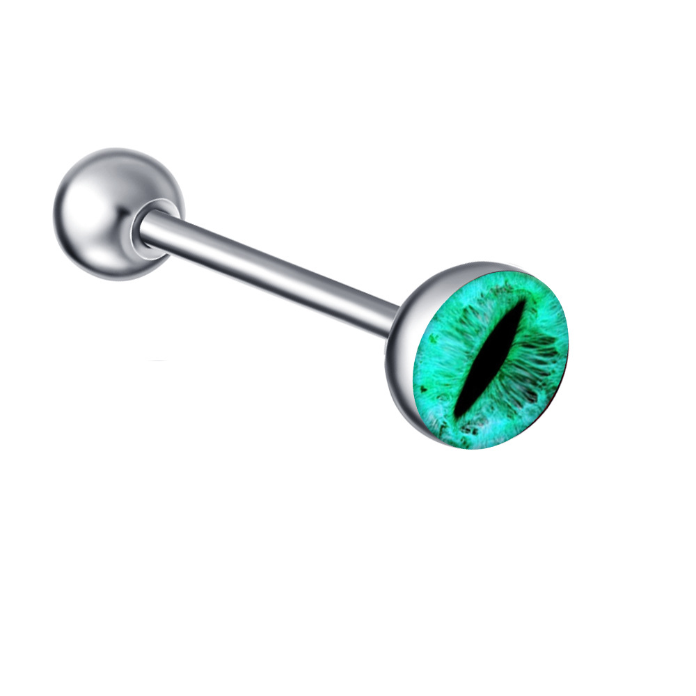 Mixed Color Pattern Stainless Steel Straight Barbell Tongue Piercing Jewelry Insect Style Ethnic - Image 4