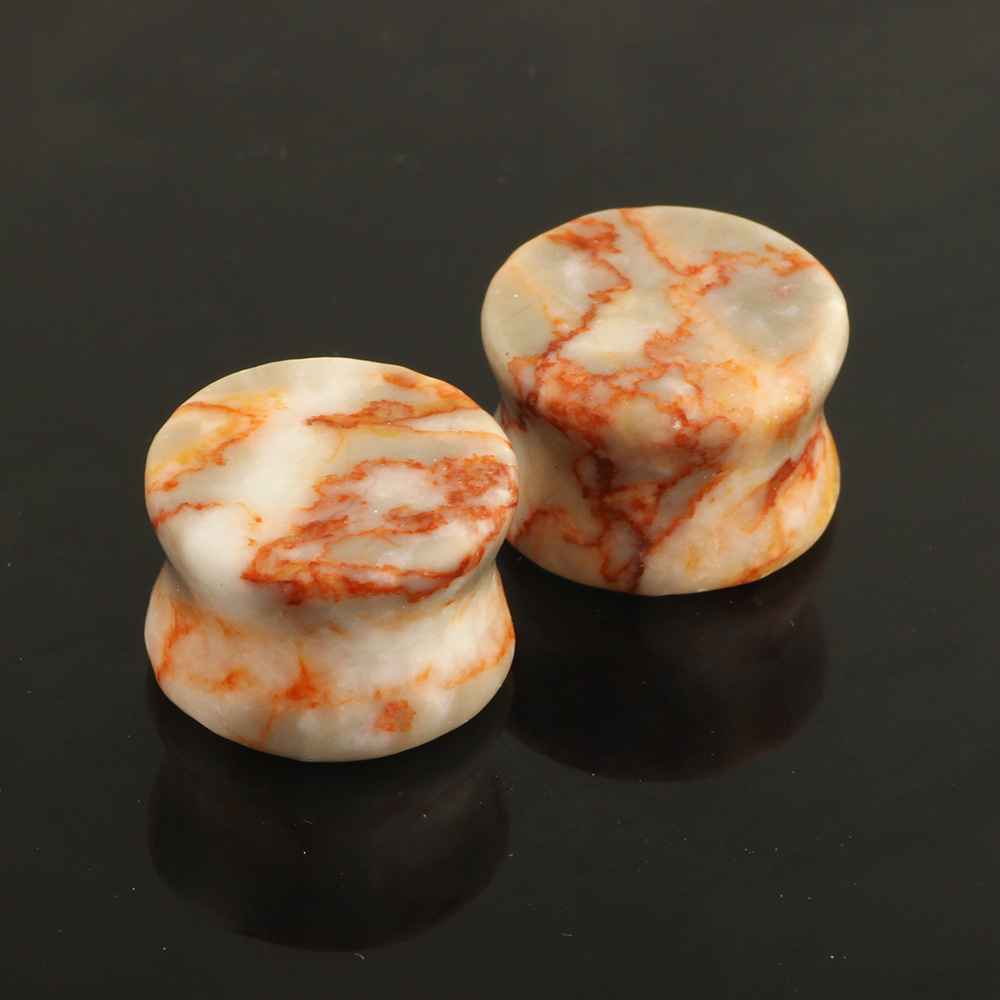 Heart Stone Ear Expander 16mm Natural Stone Ear Plug for Gauged Ears - Image 4