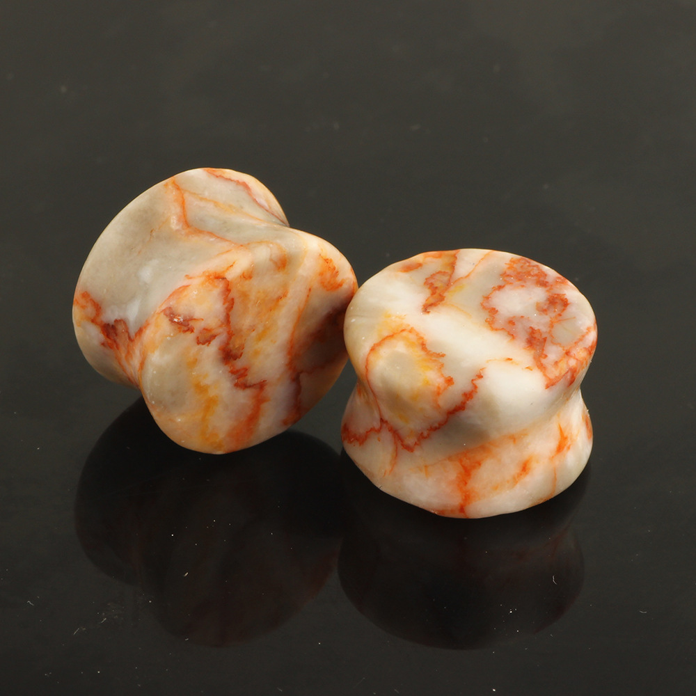 Heart Stone Ear Expander 16mm Natural Stone Ear Plug for Gauged Ears - Image 2