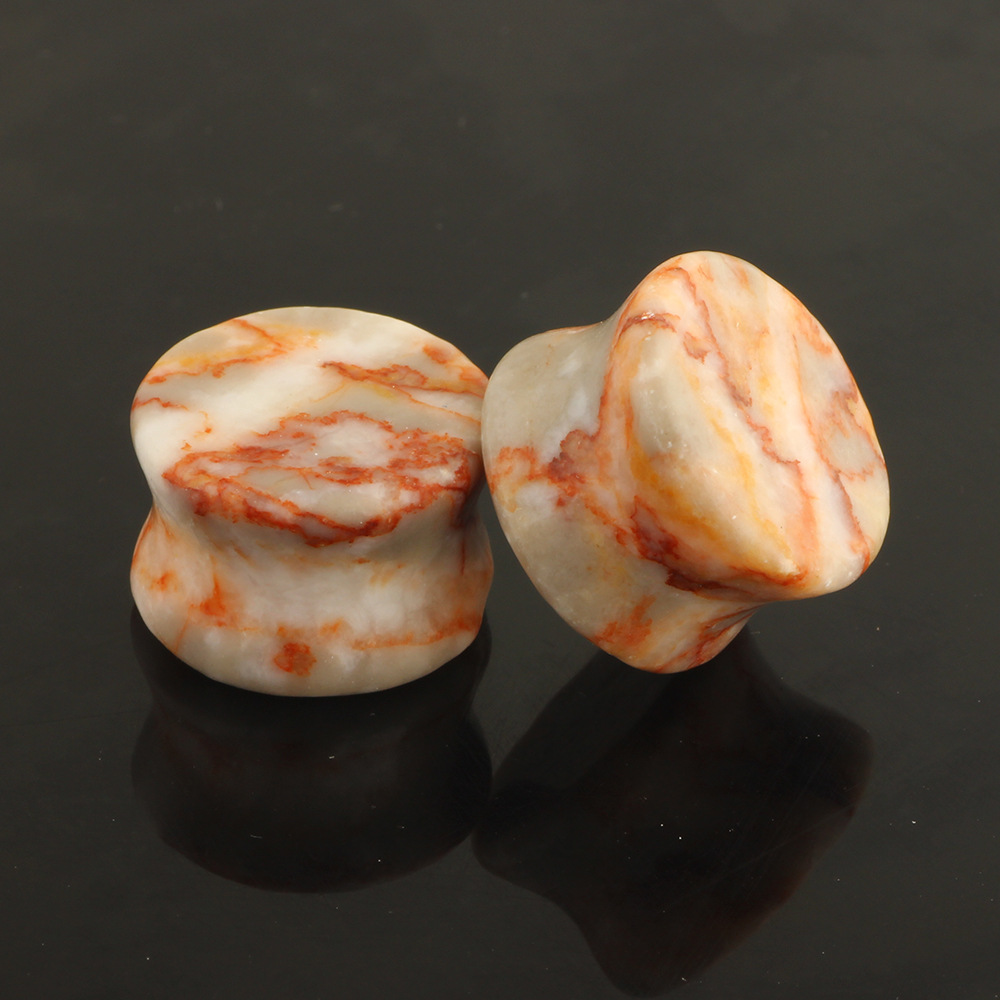 Heart Stone Ear Expander 16mm Natural Stone Ear Plug for Gauged Ears - Image 3