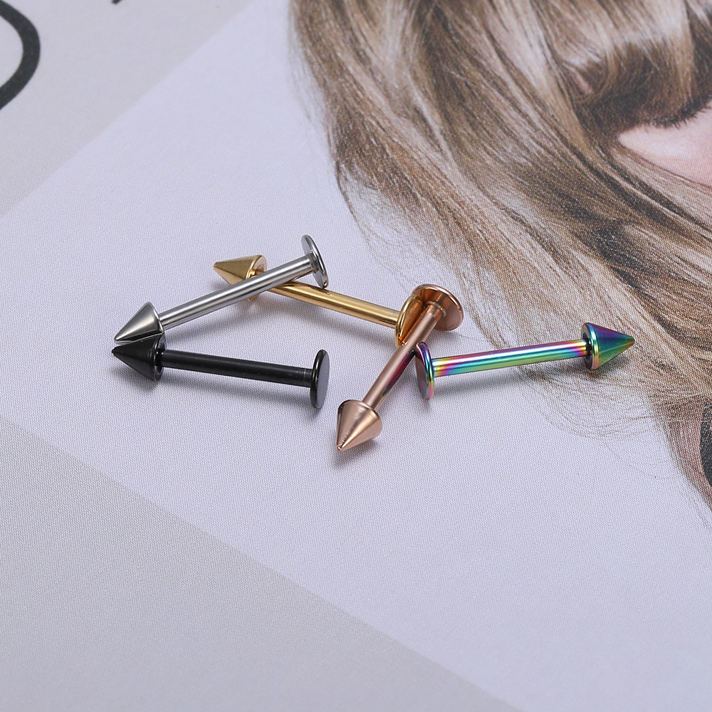 Exaggerated 316L Stainless Steel Lip Piercing Labret Stud Geometric Multicolor Wholesale - Image 3