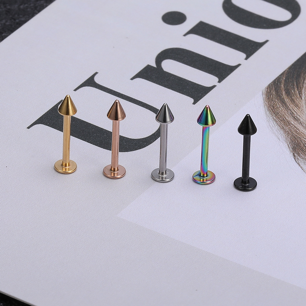 Exaggerated 316L Stainless Steel Lip Piercing Labret Stud Geometric Multicolor Wholesale - Image 2