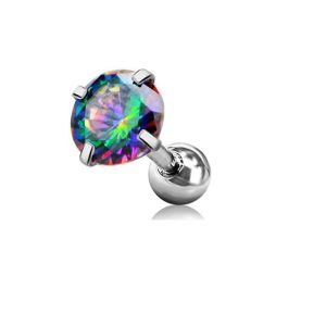 European American 5mm Round Zircon Earrings Grasping Zirconium Earrings Small Earrings Stainless Steel Body Piercing Jewelry