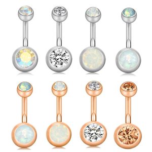 Stylish Stainless Steel Navel Ring Dangle Belly Button Piercing Jewelry Set for Women