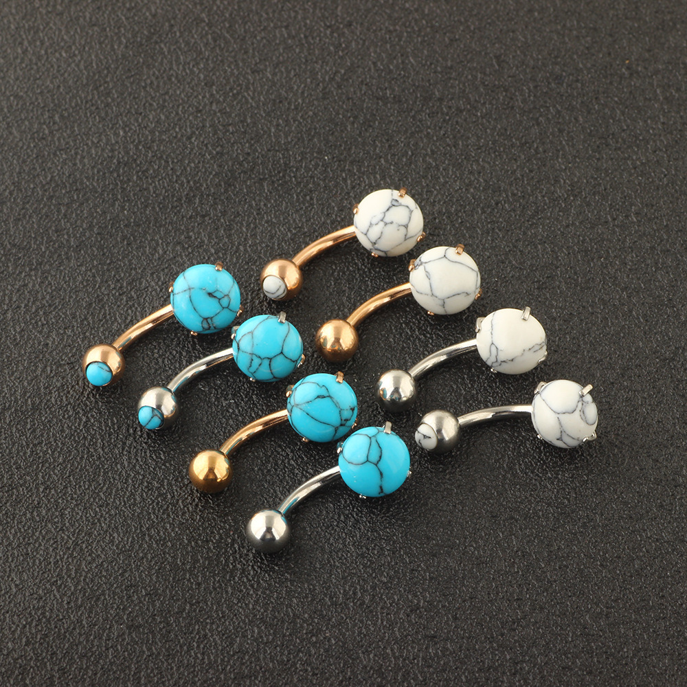 10-Piece Zircon Navel Ring Set Stainless Steel Belly Button Jewelry Dangle - Image 3