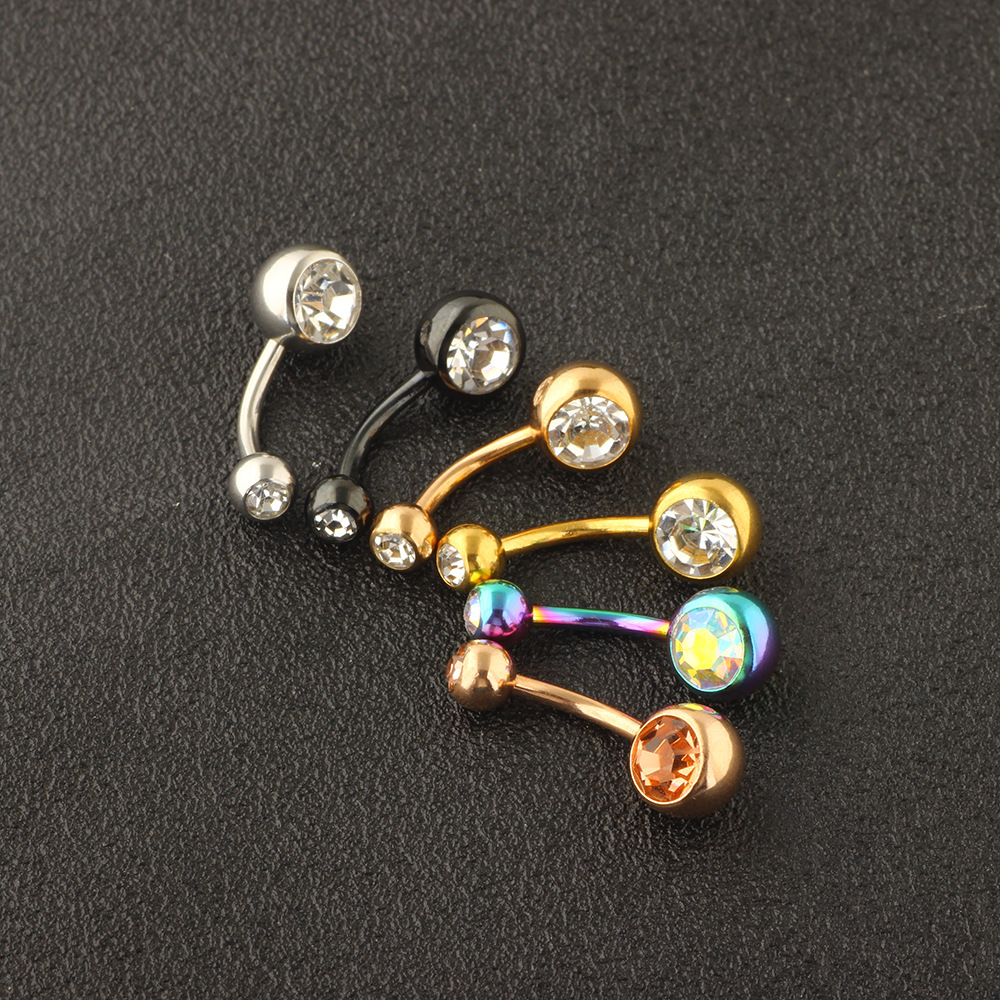 6-Piece Stainless Steel Belly Button Ring Set for Women - Navel Piercing Jewelry,2024 New Dangle Umbilical Hoops - Image 5