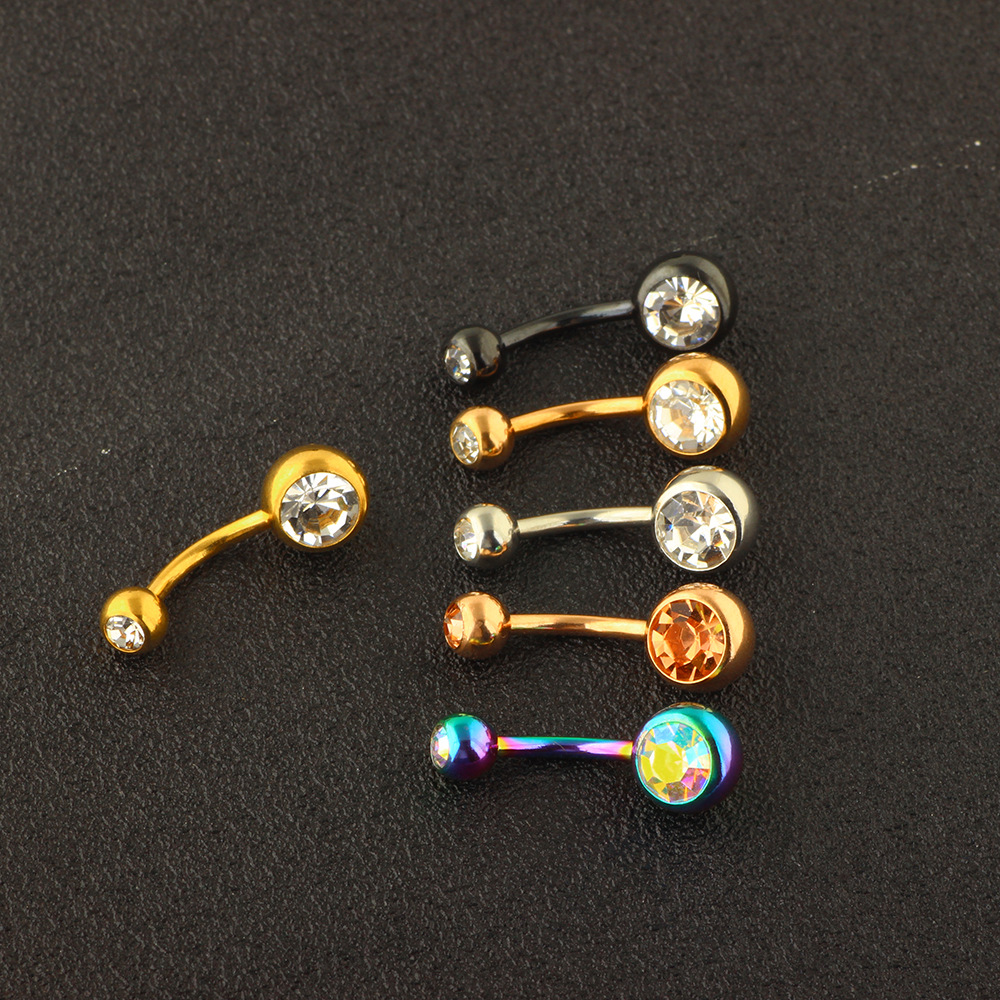 6-Piece Stainless Steel Belly Button Ring Set for Women - Navel Piercing Jewelry,2024 New Dangle Umbilical Hoops - Image 3