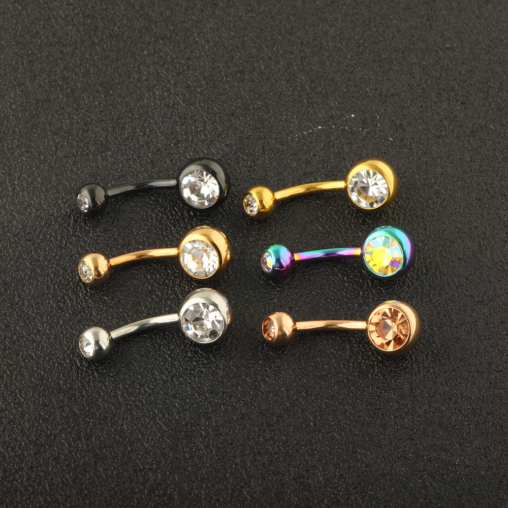 6-Piece Stainless Steel Belly Button Ring Set for Women - Navel Piercing Jewelry,2024 New Dangle Umbilical Hoops - Image 2