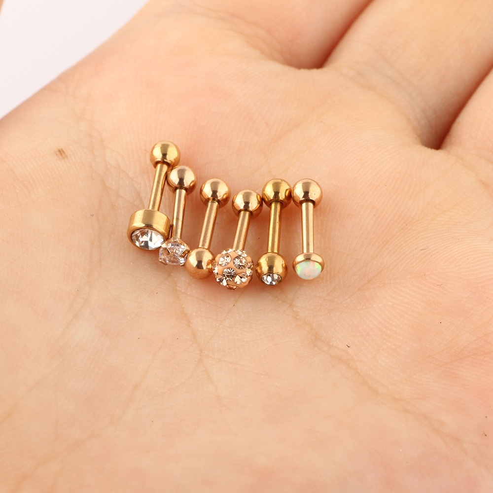Heart Shaped 12pcs Zircon Ear Bone Nail Stainless Steel Lip Piercing Stud Set Fashion Jewelry - Image 5