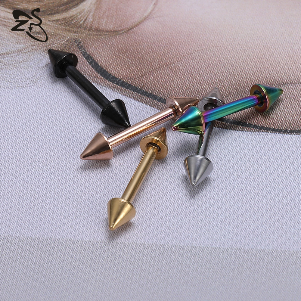 Titanium Steel Lip Nail 316L Stainless Steel Tongue Nail Straight Rod Pointed Cone Eyebrow Rod Body Piercing Jewelry - Image 2