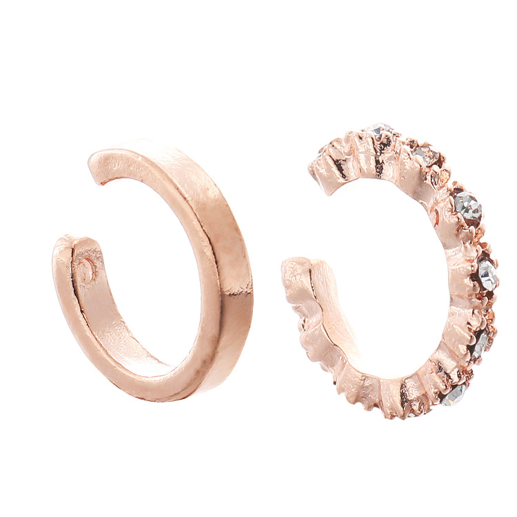 European American Popular Alloy Diamond Studded Ear Clip Set Simple Fashion Earrings for Women Cross Border Exclusive - Image 3