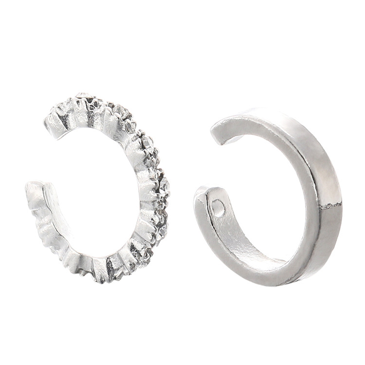 European American Popular Alloy Diamond Studded Ear Clip Set Simple Fashion Earrings for Women Cross Border Exclusive - Image 2