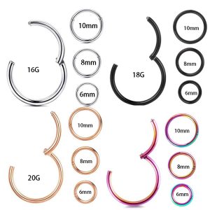 Stainless Steel Nose Ring Septum Hoops Closed Nose Stud Geometric Body Piercing Jewelry Wholesale