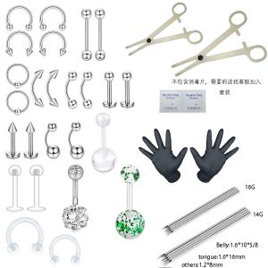 Wholesale Piercing Tool Set Earring Jewelry Kit Stainless Steel Ear Studs Set