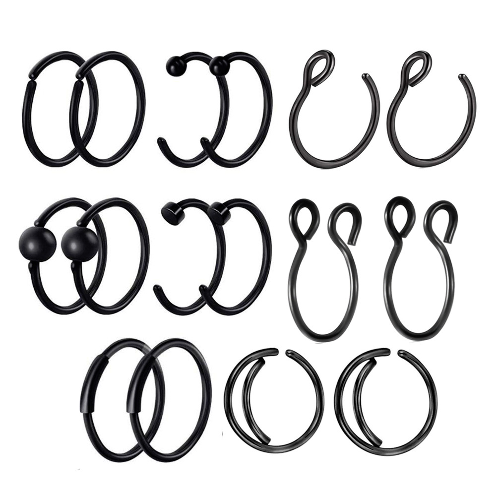 16Pcs Rose Gold Stainless Steel Lip Nose Nail Rings Floral Piercing Jewelry Set - Best Selling Amazon Accessories - Image 3