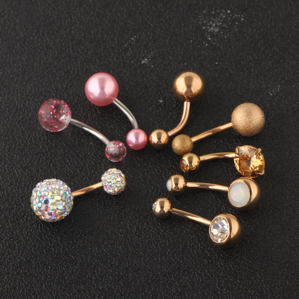 New Arrival 8PCs Bear Navel Ring Set Stainless Steel Body Piercing Jewelry - Image 5