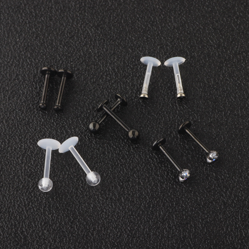 Stainless Steel Body Piercing Jewelry Set - Earrings, Nose, Eyebrow, Lip Rings - Cartoon Flower Silver Wholesale - Image 3