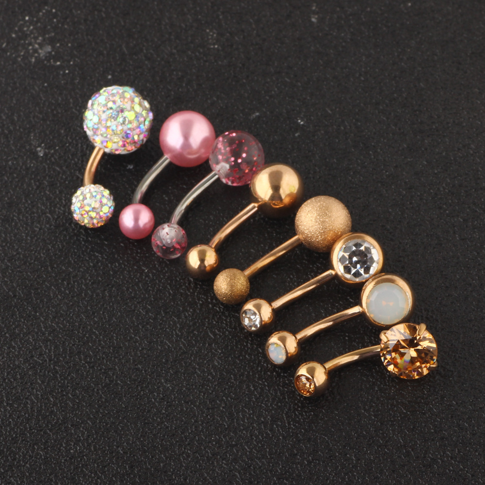 New Arrival 8PCs Bear Navel Ring Set Stainless Steel Body Piercing Jewelry - Image 2