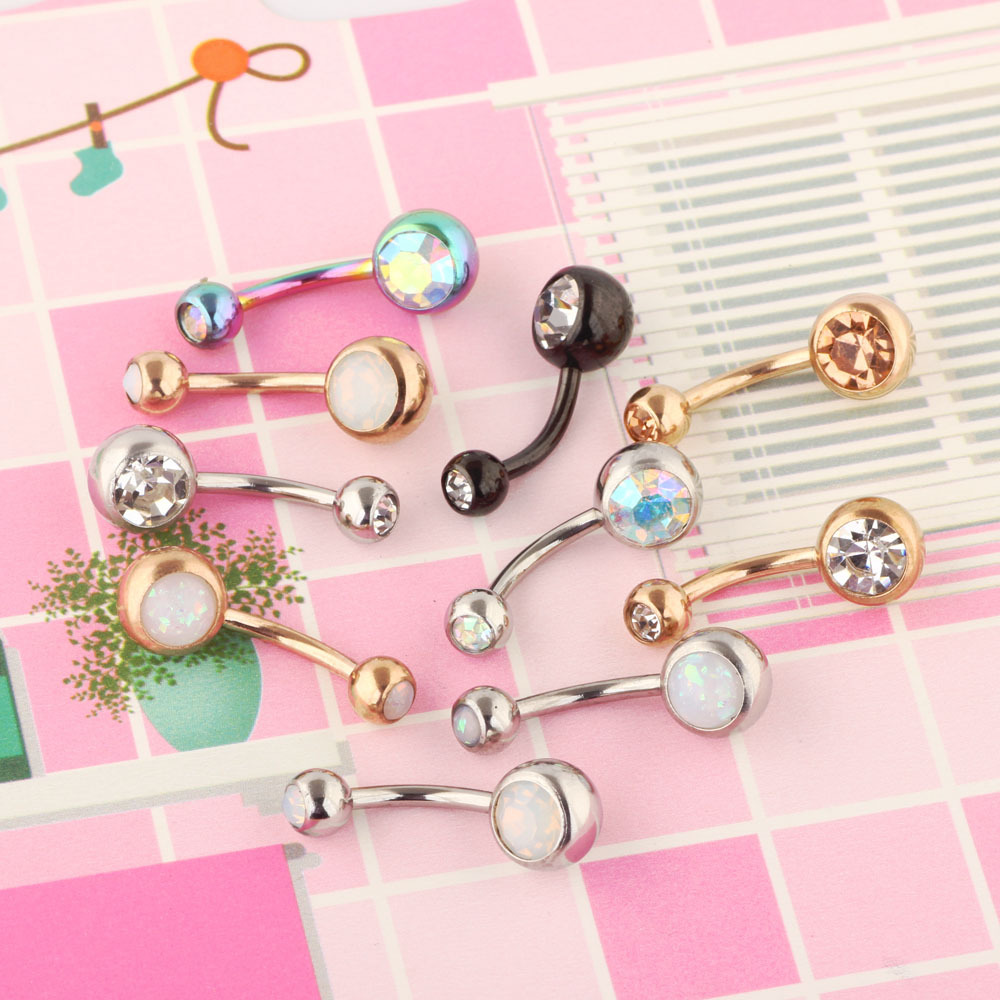 Wish Amazon eBay Explosions 10-Piece Floral Belly Button Ring Set Stainless Steel Belly Piercing Jewelry - Image 5
