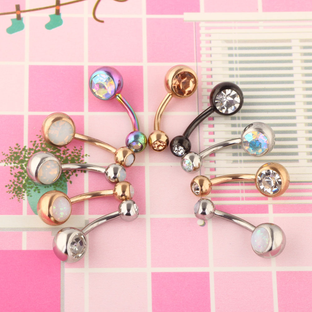 Wish Amazon eBay Explosions 10-Piece Floral Belly Button Ring Set Stainless Steel Belly Piercing Jewelry - Image 2