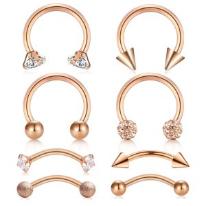 Nose Nail Mixed Set Stainless Steel Lip Nail Eyebrow Nail Nose Piercing Jewelry Wholesale Laughing Cat