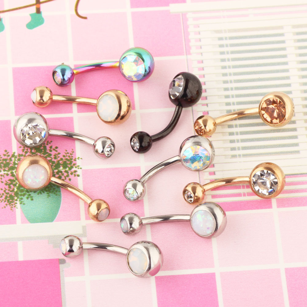 Wish Amazon eBay Explosions 10-Piece Floral Belly Button Ring Set Stainless Steel Belly Piercing Jewelry - Image 4