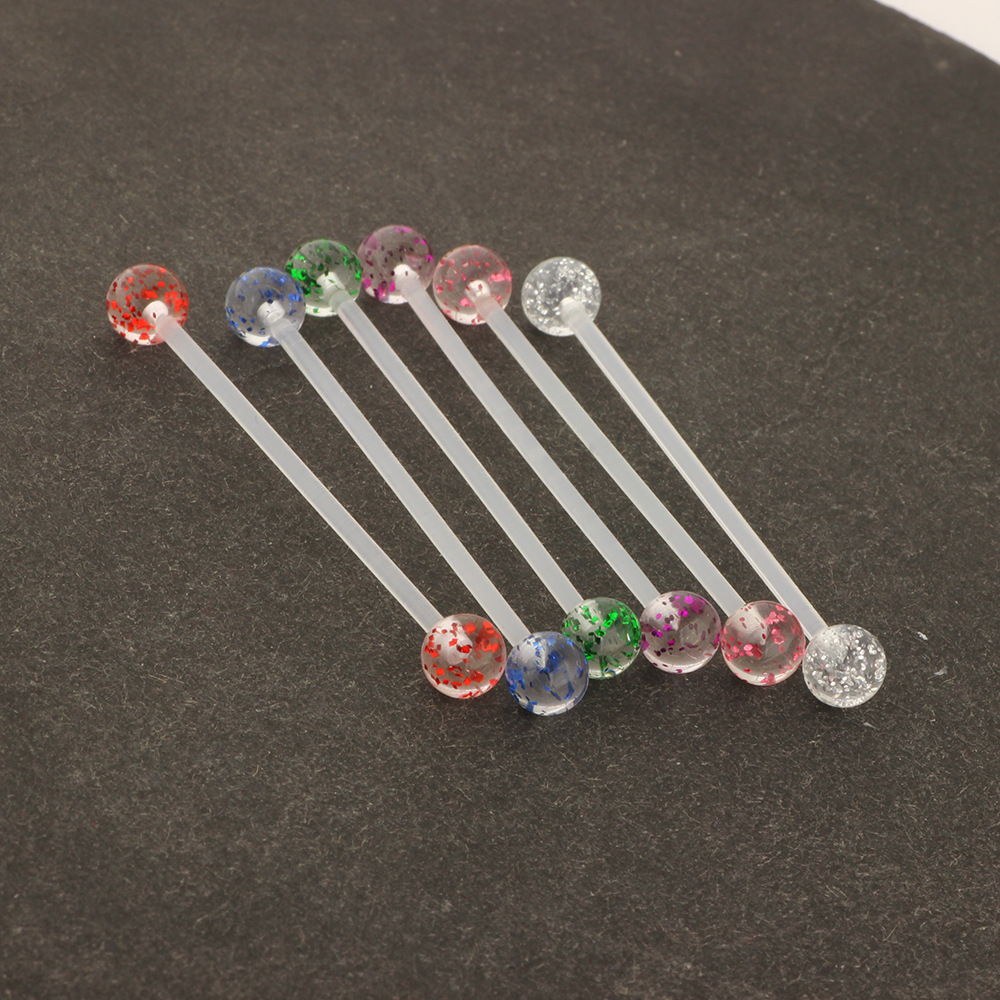 Soft Rod Earrings Industrial Barbell Straight Bar Double Ear Piercing Earrings Trendy Fashion - Image 2