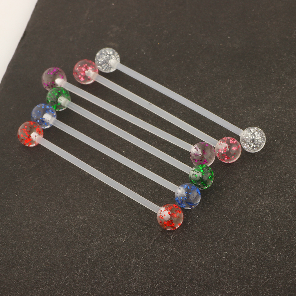 Soft Rod Earrings Industrial Barbell Straight Bar Double Ear Piercing Earrings Trendy Fashion - Image 3