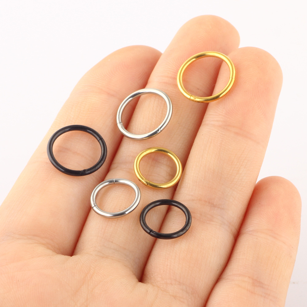 European American Stainless Steel Titanium Steel Nose Ring Earring Body Piercing Jewelry - Flower Design Cherry Motif - Image 2