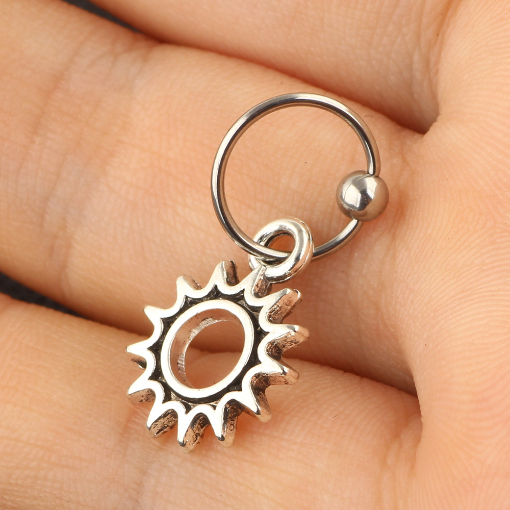 Gold Toad Flower Ear Bone Stud Stainless Steel Body Piercing Jewelry - Image 3