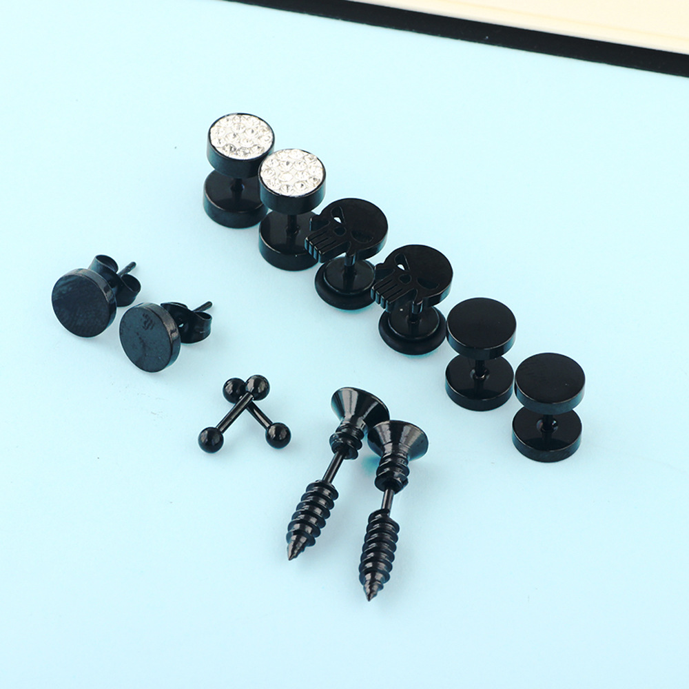 Amazon Wish Men's Explosive Earring Set Faux Ear Expanders Women's Atmospheric Simple Earrings - Image 3
