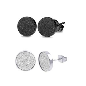 Korean Style Frosted Flower Ear Studs for Men - 316L Surgical Steel Earrings for Cartilage & Helix