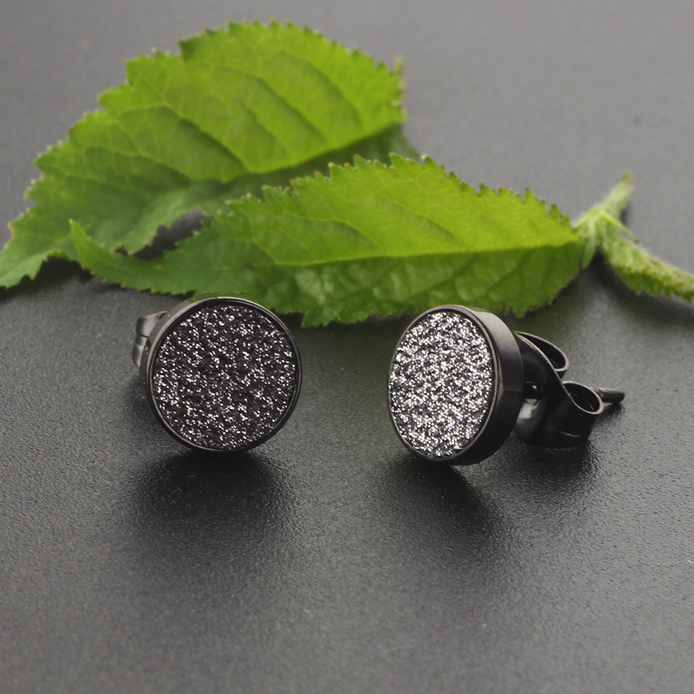 Korean Style Frosted Flower Ear Studs for Men - 316L Surgical Steel Earrings for Cartilage & Helix - Image 4