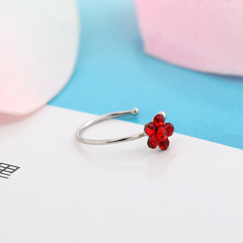 Silver Plated Plum Blossom Nose Stud Nose Ring Body Piercing Jewelry Copper Alloy - Image 5