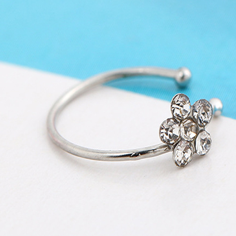 Silver Plated Plum Blossom Nose Stud Nose Ring Body Piercing Jewelry Copper Alloy - Image 3