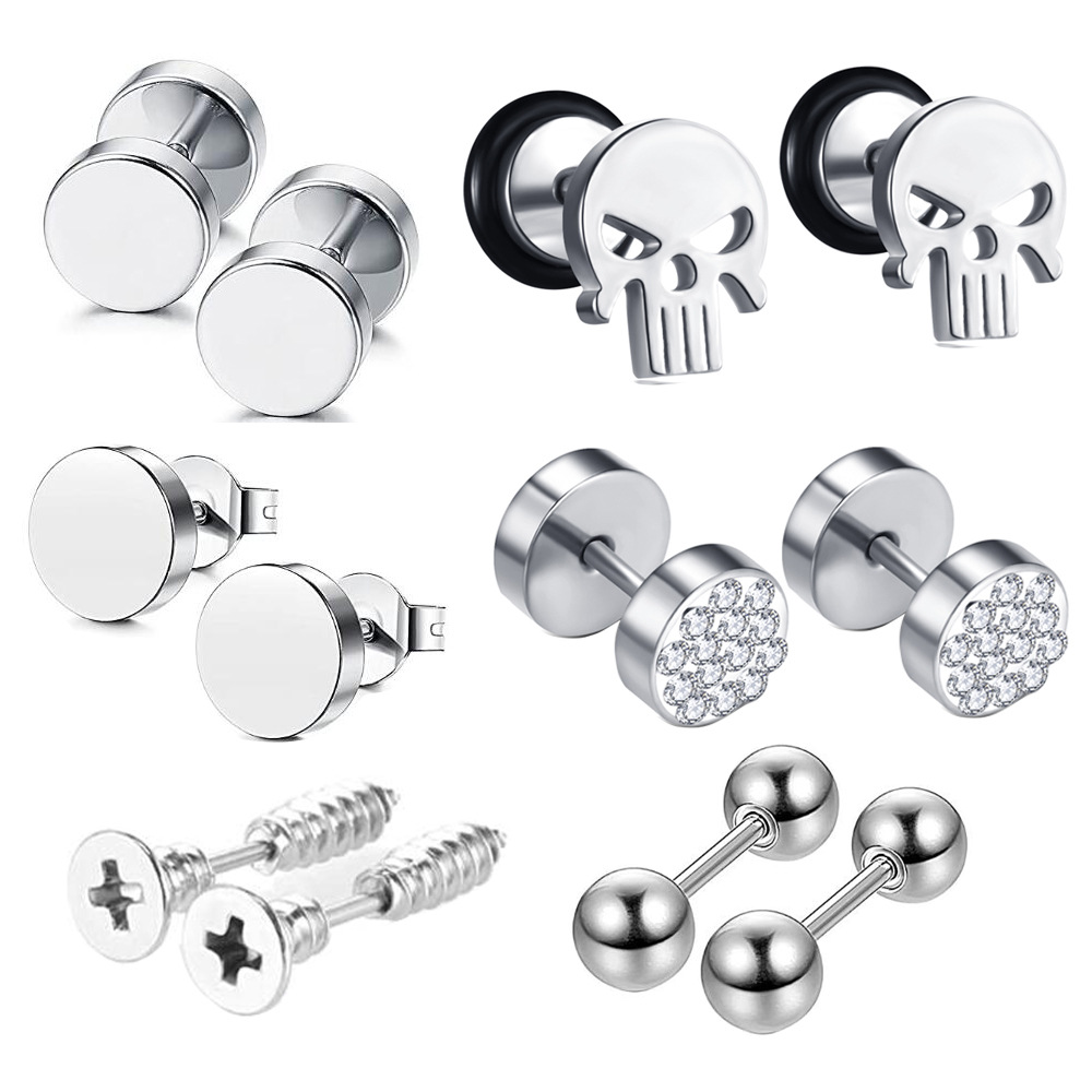 Amazon Wish Men's Explosive Earring Set Faux Ear Expanders Women's Atmospheric Simple Earrings - Image 2