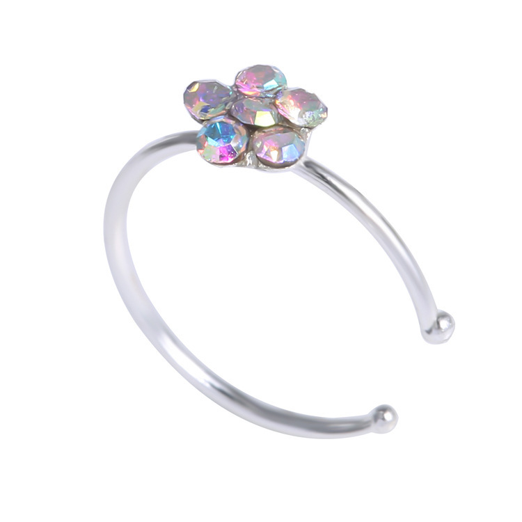 Silver Plated Plum Blossom Nose Stud Nose Ring Body Piercing Jewelry Copper Alloy - Image 2