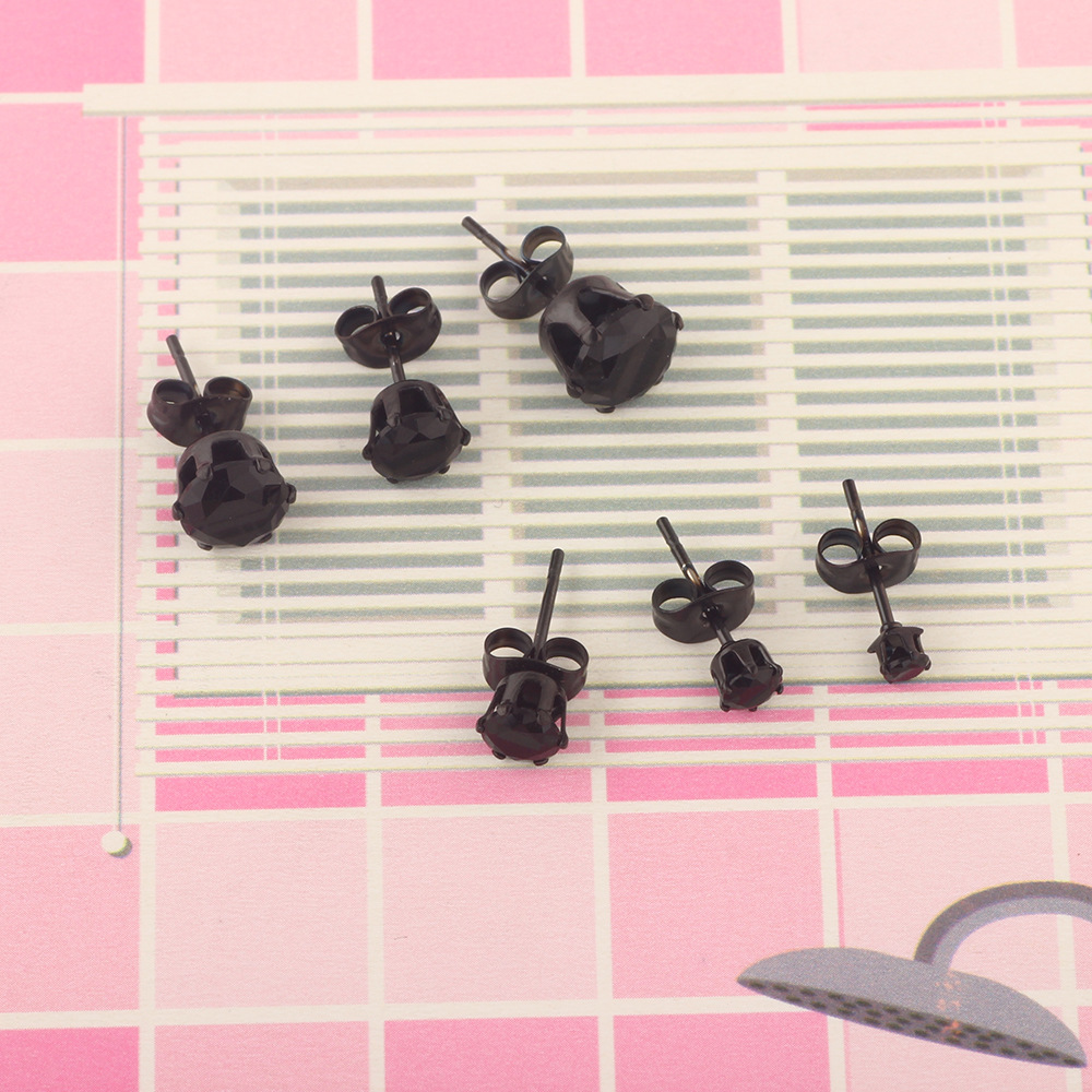 Cross border Korean Simple Round Zircon Earrings for Men and Women Ear Jewelry - Image 5