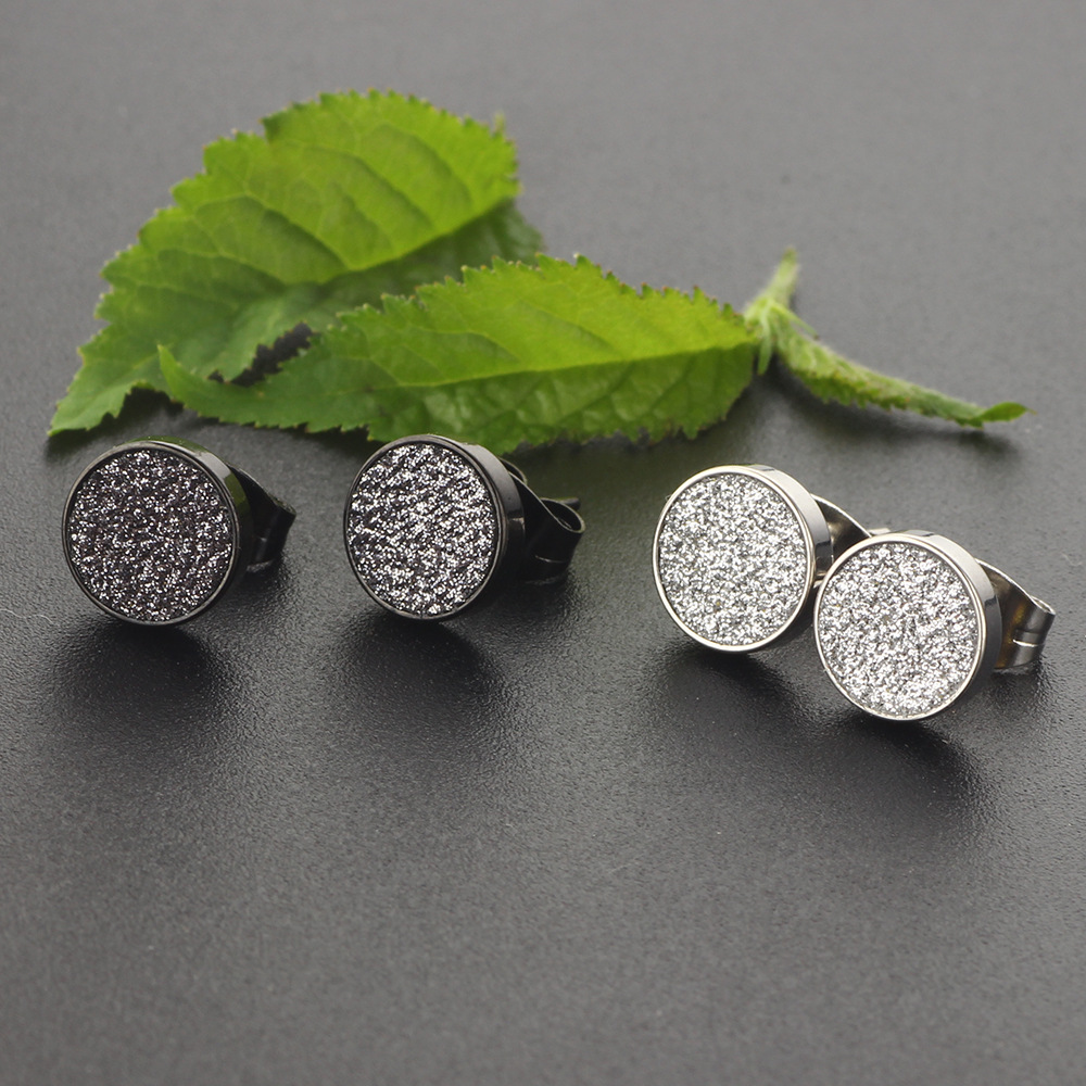 Korean Style Frosted Flower Ear Studs for Men - 316L Surgical Steel Earrings for Cartilage & Helix - Image 3