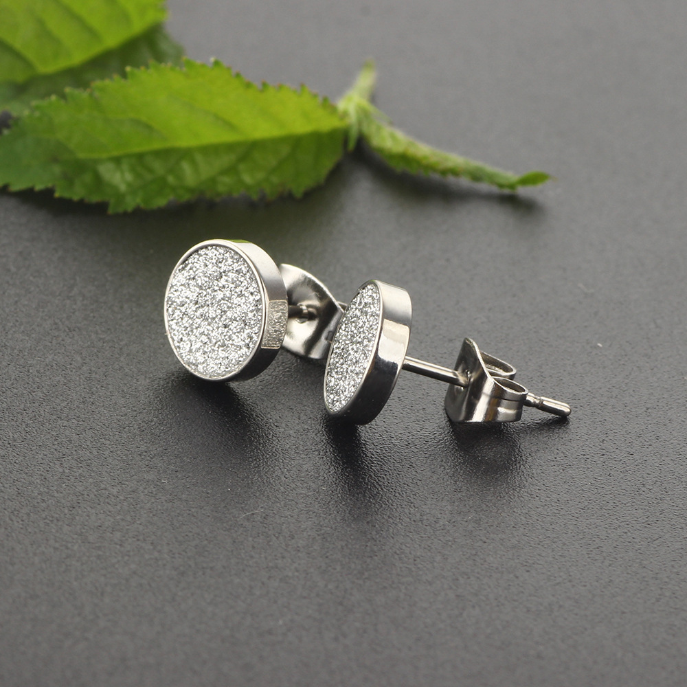 Korean Style Frosted Flower Ear Studs for Men - 316L Surgical Steel Earrings for Cartilage & Helix - Image 5