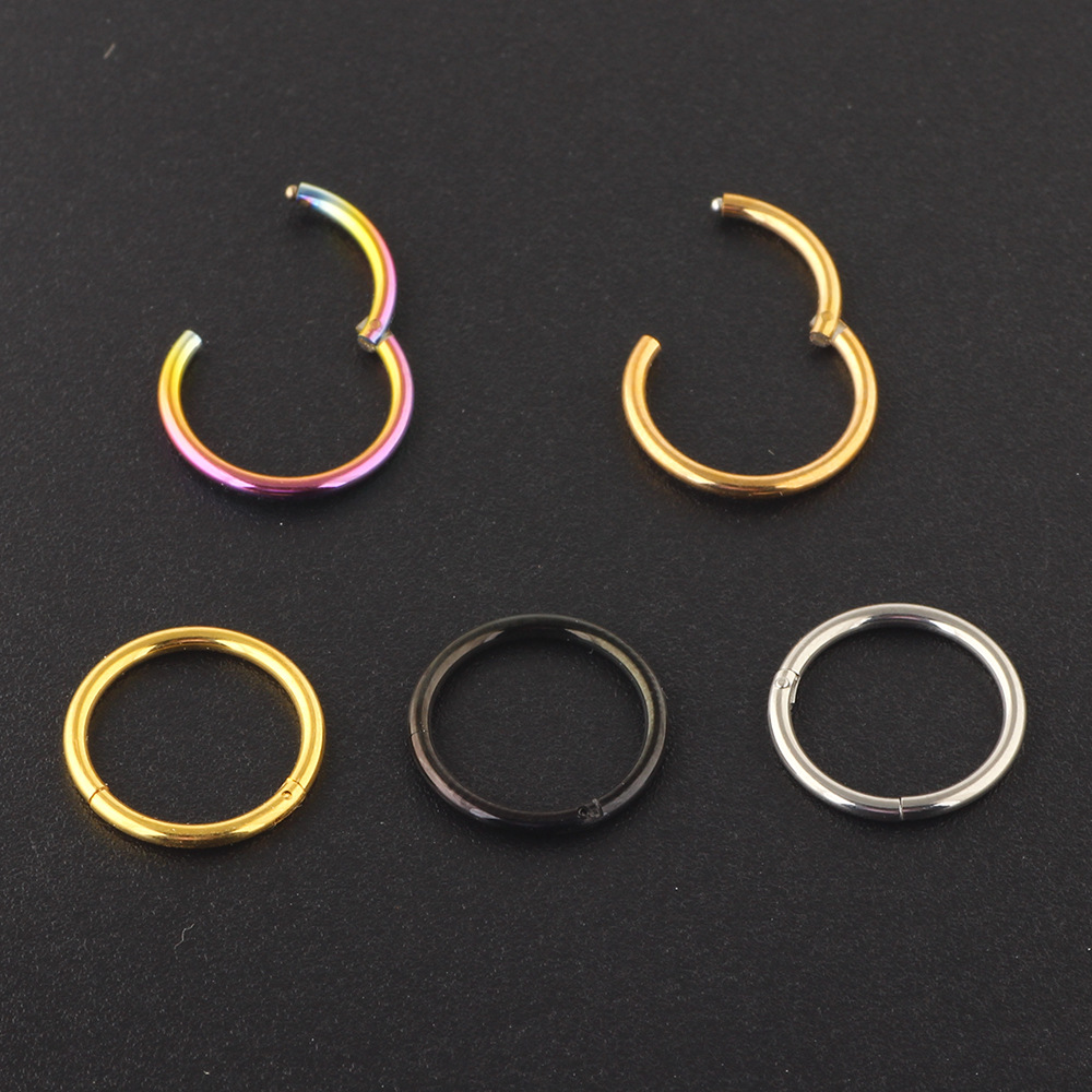 European American Stainless Steel Titanium Steel Nose Ring Earring Body Piercing Jewelry - Flower Design Cherry Motif - Image 5