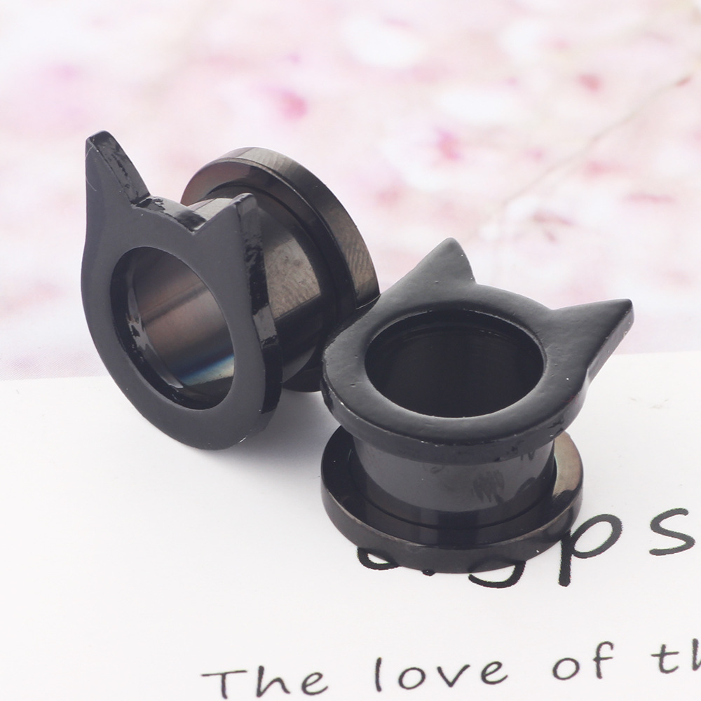 Rose Gold 16mm Stainless Steel Bat Shape Ear Expander Fashion Trendy Men's Women Earrings - Image 2